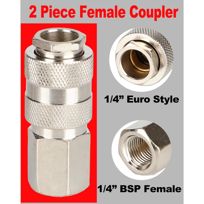 EADUTY Professional Air Compressor Quick Connect Fittings Set, Metal Pneumatic