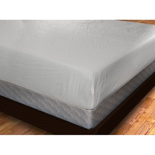Plastic Mattress Protector Fitted Twin, Waterproof Vinyl Mattress Cover, Heavy Duty Mattress Breathable by Blissford