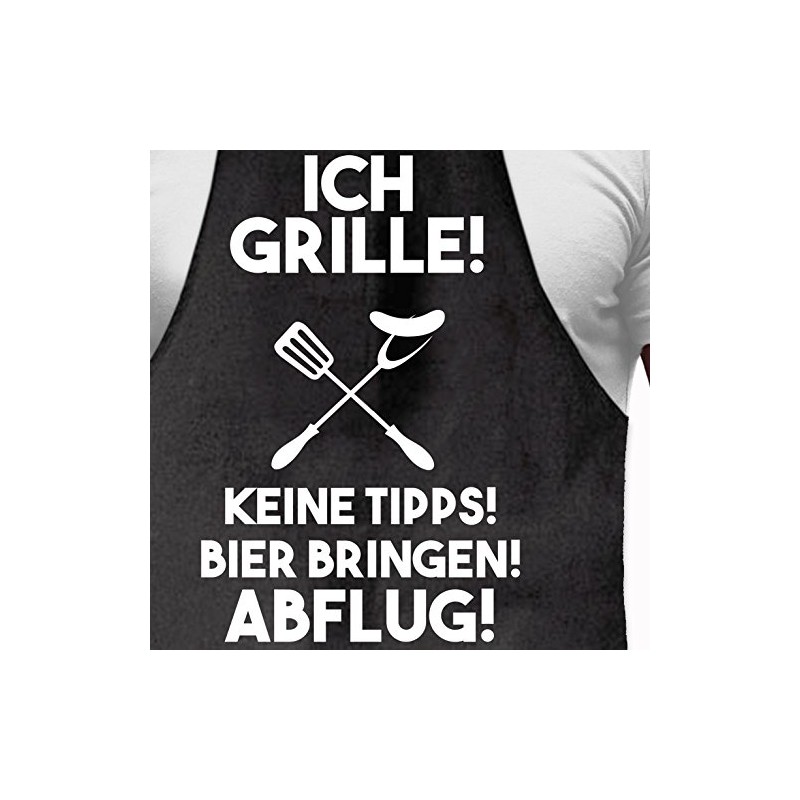 Shirtoo Barbecue Apron with 'Ich Grille' German Text