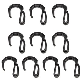 Plastic S Hook Clips Elastic Rope Bungee Cord Hooks for Suitcase Roof Truck Net Cargo Mesh Net Bike Garage and General Outdoor Equipment 10 Pack (10)