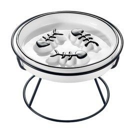 Cozioz Cat Slow Feeder Bowl: Raised Design for Improved Eating, Anti-Vomit, Promotes Digestion, and Prevents Obesity - Slow Down Your Feline Friend's Eating Speed