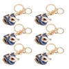 6pcs Lion Dance Keychains Cute Funny Exquisite Metal Rhinestone Chinese