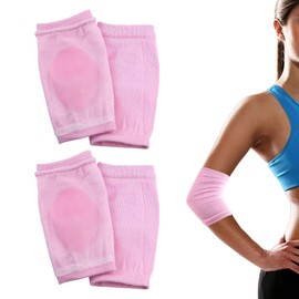 2 Pair Pairs Elbow Pads for Adults,Elbow Pads,Elbow Sleeve,Elbow Protectors with Gel Pad for Women,E lbow Gel Cover Heel Socks for SPA Moisturizing Dry Cracked Skin Care,Pink