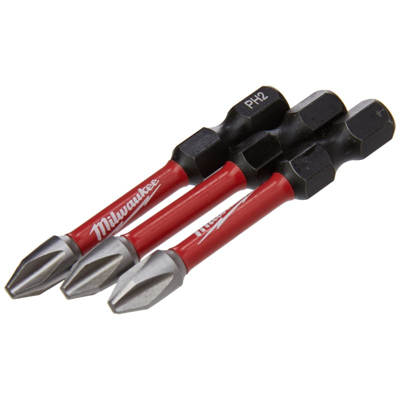Milwaukee Shockwave PH2 50mm Screwdriver Bits Pack of 10 4932472048