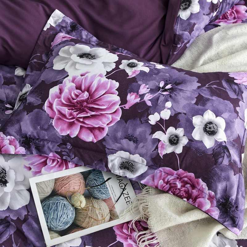 Luxton Antonella Garden Floral Plum Quilt Cover Single Botanical 2pcs