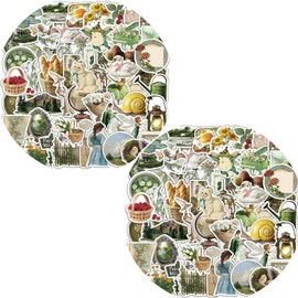 100Pcs Vintage Aesthetic Stickers, Cute Rustic Decals，Vinyl Waterproof Decal,Perfect for Kids,Teens, Kindle,Water Bottle Suitcase Phone Skateboard Guitar Water Cup Bike Laptop Scrapbook