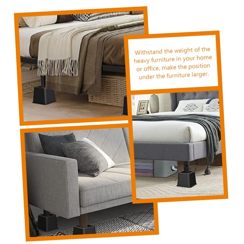 Ciieeo 4pcs Furniture Riser Blocks for Bed Frame Table Elevation