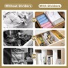 Lighterday 4-Pack Adjustable Drawer Dividers,Expandable Plastic Kitchen Clothes Drawer Organisers,Drawer