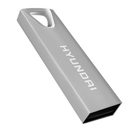 HYUNDAI Bravo Deluxe Memoria USB 2.0 Tipo Llavero Flash Drive Metal 32 GB, – Velocidad de Lectura: hasta 10 MB/s, Velocidad de Escritura, Color Plata