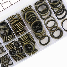 MaxAwe Pack of 150 M6-M24 Hydraulic Sealing Rings with Rubber Lip, Oil Drain Plugs Bonded Seals, Sealing Rings Assortment with Storage Box