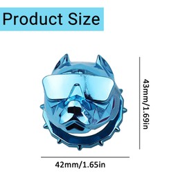 Car Push to Start Button Cover,Bulldog Push Start Stop Button Cover, Suitable for Most Automotive Engine Ignition Switch Protective Covers, Start Button Decorative Stickers, Decorative Rings (Blue)