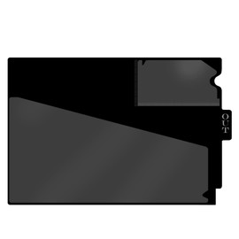 Doctor Stuff - Center Tab Vinyl Outguides, Diagonal Cut Front Pocket, Top Charge Out Slip Pocket, Plastic File Folder, Letter Size 9" x 13-1/4", Black, 25/Box