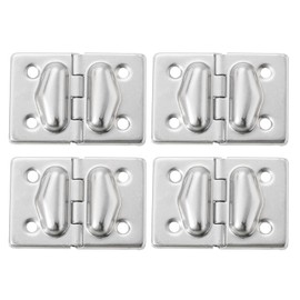 sourcing map 4Pcs Toolbox Suitcase Box Metal Hinges Support, 44x30mm Stainless Steel Lightweight Hinges for Home Door or Window, Cabinet, Tool Box, Silver