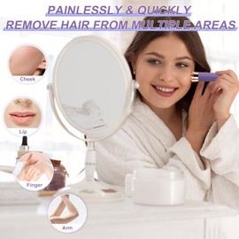 Lurini Facial Hair Remover for Women, Painless Rechargeable Hair Removal Device, Comes with 2 Replacement Heads, Portable Electric Shaver/Razors for Face, Chin, Upper Lip, arms (Orange)