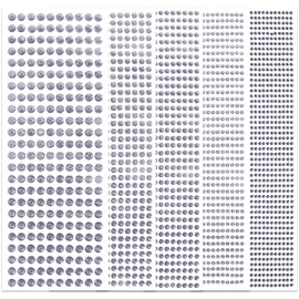 3555pcs Self Adhesive Face Gems for Makeup, Festival Jewels, Hair Gems, Rhinestone Stickers for Face, Eye, Makeup, Nail, Body, Crafts 5sheets (white-3/4/5/6/8mm)