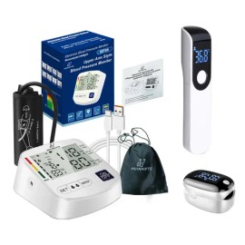 Kit De Salud En Casa: Tensiómetro + Oxímetro + Termómetro, Monitoreo Completo De Presión, Oxígeno Y Temperatura