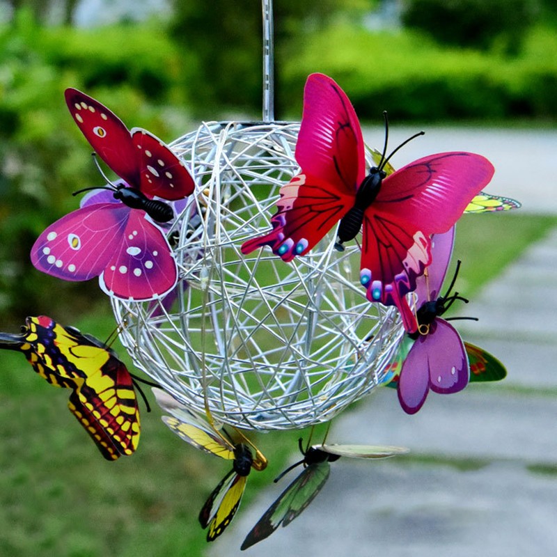 Hanging Solar Light Butterfly Solar Garden Lights with Colourful Butterflies