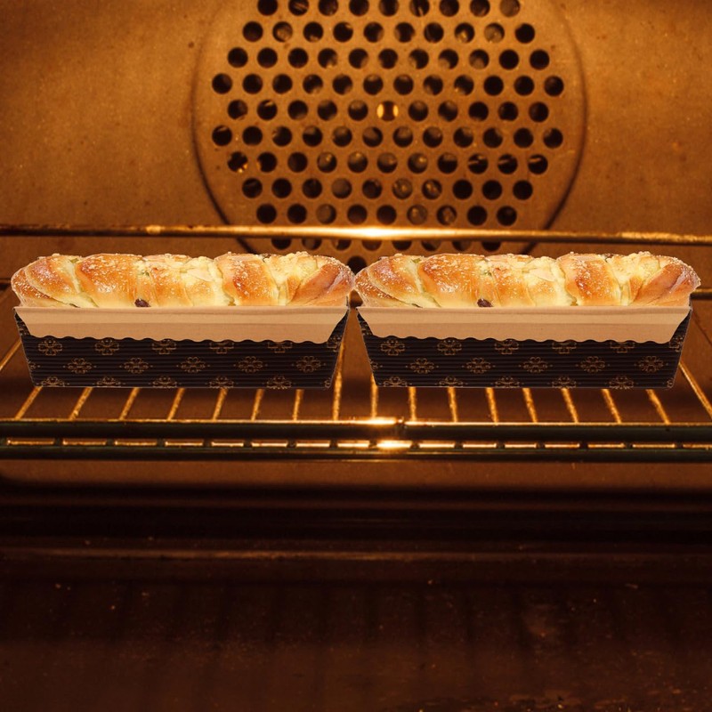 Housoutil 25 Moldes De Pan De Papel Café Rectangular, Papel