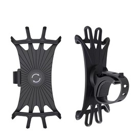 Bicycle Smartphone Stand, Bike Stand, Silica Gel Material, Super Easy to Put on and Take Off, GPS Navigation, 360 Degree Rotation, Compatible with 4-6.7 Inch Cell Phone, Anti-Shedding (Black)