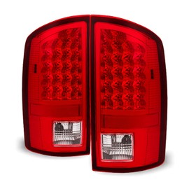 AKKON - [LED Upgrade]For 2007-2009 Dodge Ram LED Tail Lamps & LED 3rd Brake Light Combo - Chrome Housing Red Lens