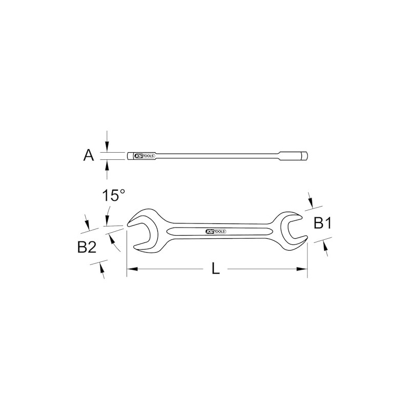 KS Tools 517.1412 Spanner Double-Ended Heavy-Duty Spanner 12 x 13