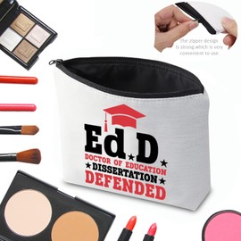 CMNIM EdD Gift Doctor Of Education Dissertation Defended Makeup Bag for Doctorate Graduation Gift for Her (EdD Makeup Bag)