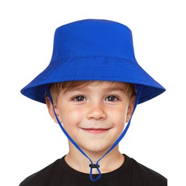Baby Sun Hat UPF 50+ Sun Protection Hats Toddler Bucket Hat Kids Summer Beach Hats Wide Brim Outdoor Play Hat for Boys Girls Royal Blue 6-12 Months