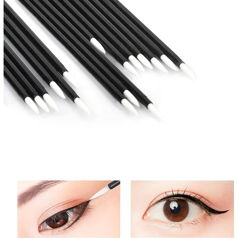 Desechables Para Pestañas Y Labios Y Delineador De Ojos Negro