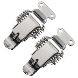Caishun 2PCS Toolbox Elbow Knuckle Latch 3.7in Silver with Locking Hole Stainless Steel Spring Hasp Duckbill Knuckle Toolbox Toggle Lock for Cabinets Storage Cabinets Instrument Cases