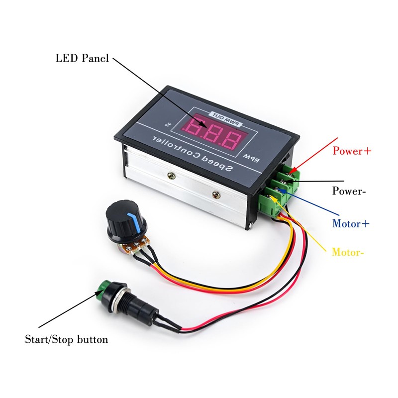 Podazz DC 6-60V 12V 24V 36V 48V 30A PWM DC