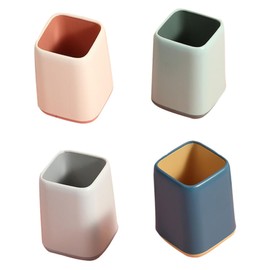 TEHAUX 4 Pcs Decorative Cosmetic Bucket Multi Functional Pen Box Make Up Holder for Desk Organization Stylish Table Storage Colors