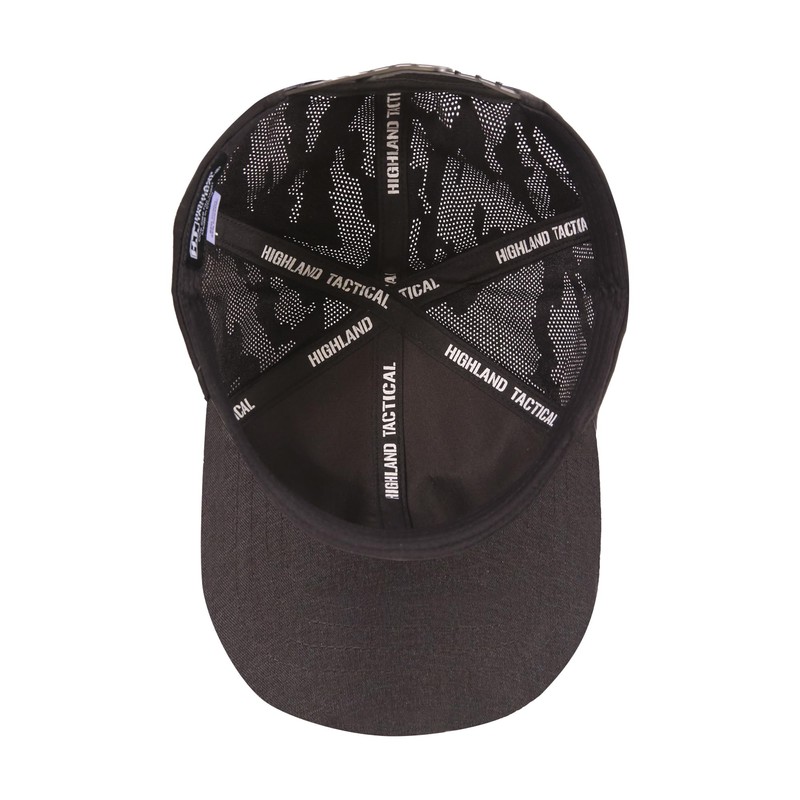 Highland Tactical Men's American Flag DEEP Woods CAMOTECH Snapback, Black