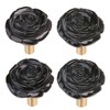 mookaitedecor Set of 4 Natural Black Obsidian Crystal Cabinet Knobs