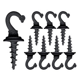 diplambr Swag Driller Hooks Heavy Duty Swag Hook Ceiling Hook Wall Hook Indoor Outdoor for Hanging Plants Chandelier etc. (8, Black)