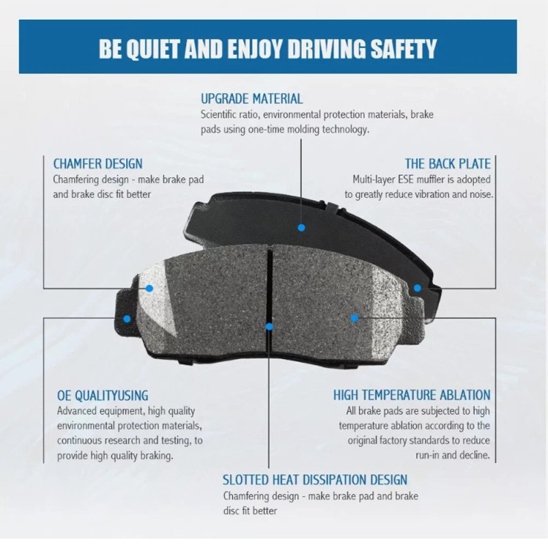 Unbranded Front And Rear Ceramic Brake Pads for 2006-2012 Ford