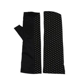 GlovesDEPO Women's Arm Cover, Cool Feeling, Palm Mesh, Short, Fingerless, Black