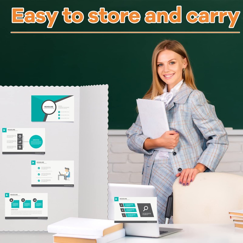 Henoyso 4 Pcs 36 x 48 Inch White Trifold Poster