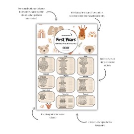 100 Foods Baby First Years Baby Milestones Chart (A3) 100 baby firsts and favourites keepsake