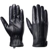 Men's Winter Gloves Sheepskin Leather Touchscreen Casual Gloves with Soft