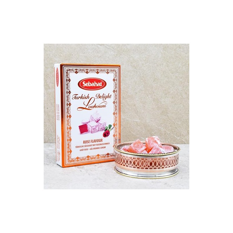 Sebahat Turkish Delight (Lokum) in Gift Box (Rose Flavour, 200g)