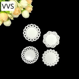 Metal Die Cuts Set Include 4 Different Patterns Round Lace Flower Border Cutting Dies Cut Stencils for Scrapbooking Photo Album Decorative Embossing Paper Dies for Card Making Template (Upgrade)
