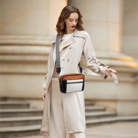 FROKAN Crossbody Bags for Women, Vegan Leather Crossbody Purses for Women, Small Shoulder Handbags with Adjustable Wide Straps, Trendy Design Crossbody Travel Purse for woman