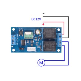 DC12V Motor Wireless Remote Control Switch Universal 2CH RF Relay Remote Control, 433Mhz Remote Receiver Switch 9V - 12V DC Motor Controller 2 Transmitter with 1 Receiver