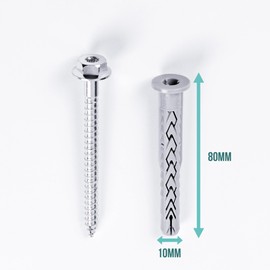 Fischer Long-Shaft Sxrl 10 x 100 Fus Hex Head Screw 522720, Screws, Anchors and Legal, Heavy Duty Wall Plugs Pack of 10)