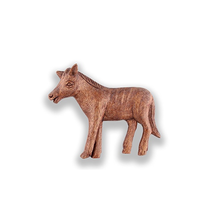 ART-CRAFT Hand Carved Wooden Animal Magnet Memo Clip Horse