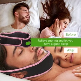 Anti Snoring Chin Strap, Snoring Stopper, Anti Snoring Chin Strap, Professional Effective Snoring Solution for Snoring, Pink Edge