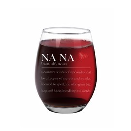 Jogskeor Nana Definition - Copa de vino de 15 onzas, regalo del día de la madre para Nana Grandma, Bithday, regalos de Navidad