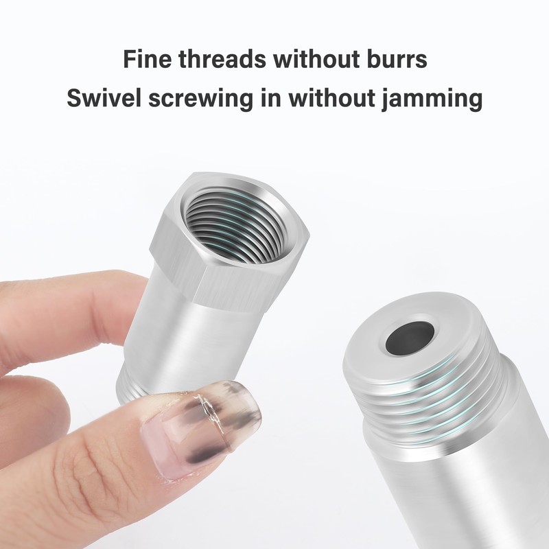 2PCS M18x1.5 45mm O2 Sensor Spacer Extender,Stainless Steel Oxygen Sensor