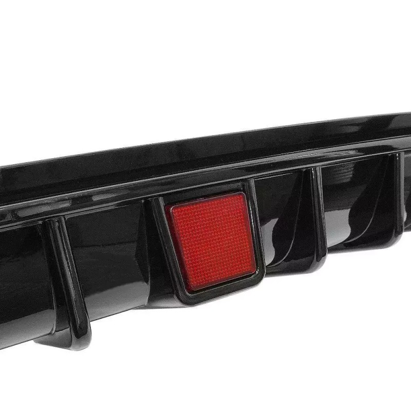 WENQI Glossy Black Rear Bumper Diffuser & Rear Spoiler Fit