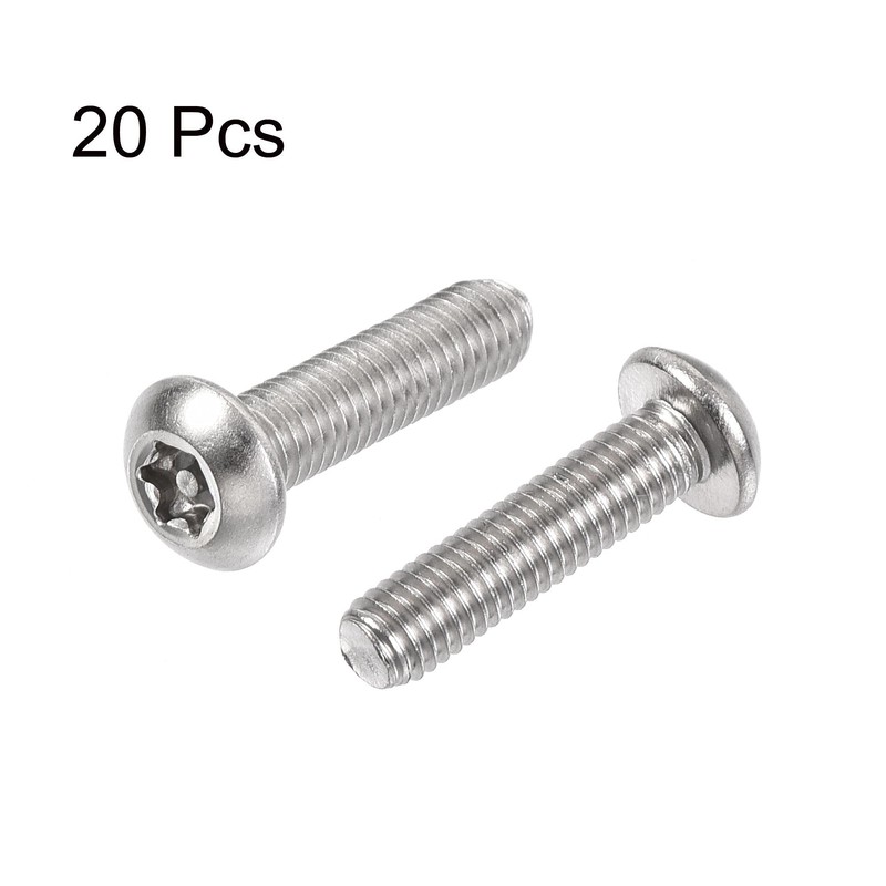 sourcing map M5x20mm Torx Security Machine Screw, 20pcs Pan Head